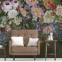 Vintage Colorful Vine Flowers Wallpaper Mural