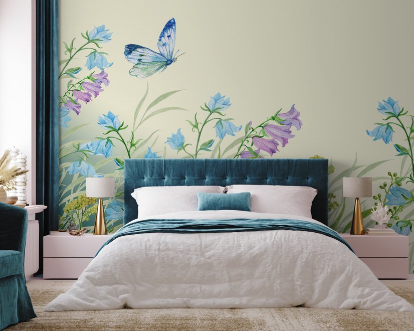 Purple Floral Garden Wallpaper Mural