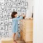 Cute Dog Face Pattern for Kids Wallpaper Mural
