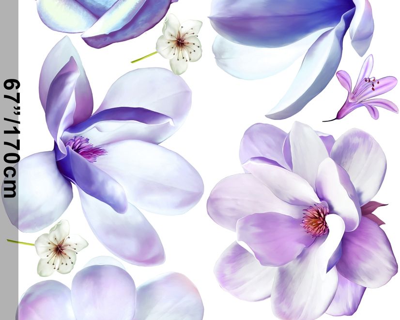 3D Floral Purple Daisy Lily Orchid Flower Bouqets Wall Decal Sticker
