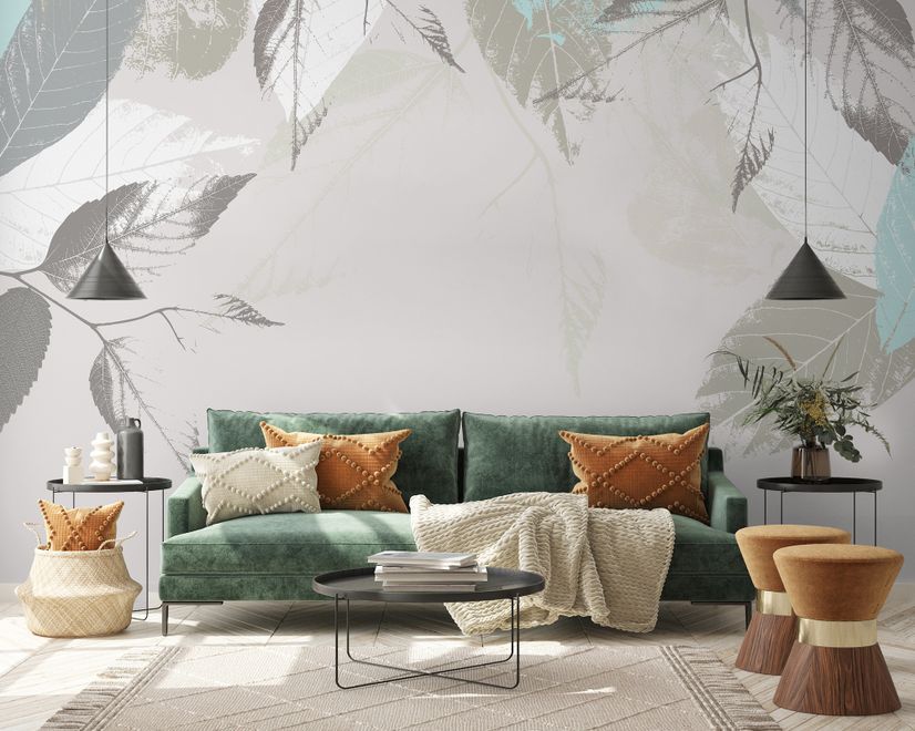 Nordic Leaf Wallpaper Mural