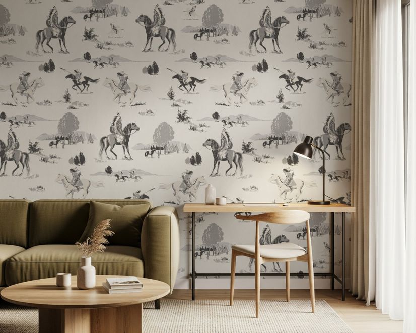 Retro Western Cowboys Wallpaper Mural