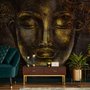 Papier peint bouddha art bouddhiste style or 3D