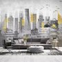 City Landscape Yellow City Light Wallpaper Mural