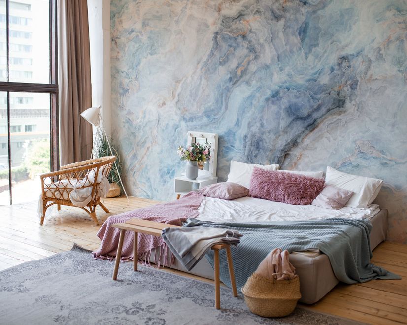 Blue Marble Art Wallpaper Mural