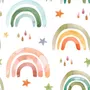 Kids Colorful Rainbow with Drops Wallpaper Mural