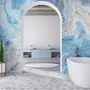 Turquoise Wave Pattern Wallpaper Mural