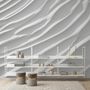 Nordic Style White Stripe Wallpaper Mural