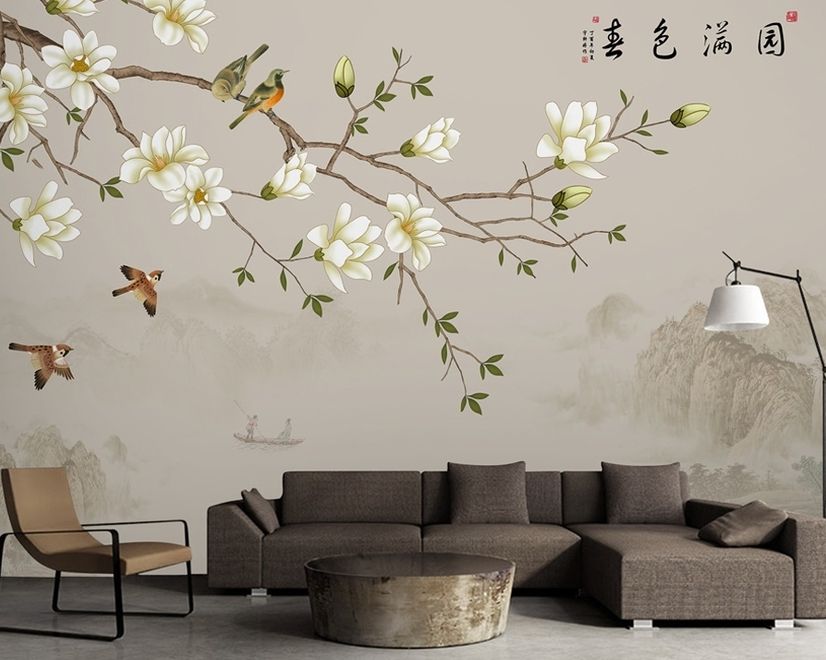 Vintage Plum Blossom Floral Wallpaper Mural