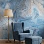 Turquoise Wave Pattern Wallpaper Mural