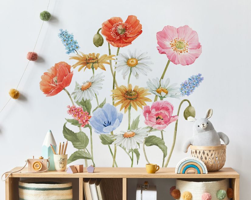 Colorful Wildflowers Wall Decal Sticker