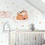 Wandtattoo Aquarell Schlafende Giraffe und Wolken mit kleinen Sternen für das Kinderzimmer