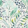 Green Leaf Branches with Berries Wallpaper Mural