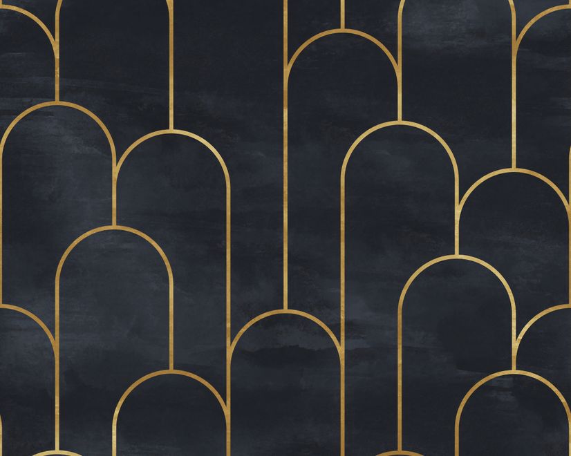 Dark Arches Art Deco Wallpaper Mural