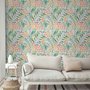 Papier peint fleurs vintage aquarelle feuilles botaniques