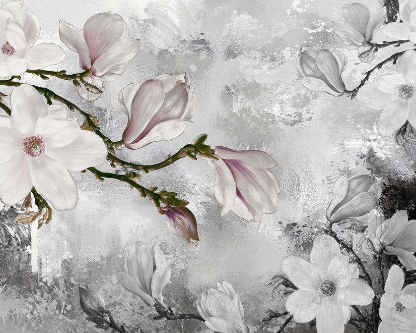 Vintage Retro Floral Bouqet Wallpaper Mural