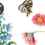 Botanical Flowers Floral with Birds Wallpaper Mural
