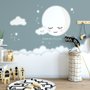 Papier peint panoramique pour le bébé qui dort, la lune et les nuages