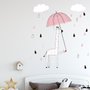 Stickers muraux girafe mignonne gouttes arc-en-ciel nuages enfants