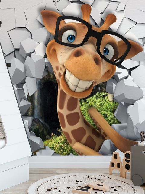 Cartoon Giraffe Wallpaper Mural