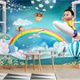 Papier peint monstres de dessin animé et de montgolfière