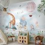 Kids Cycling Riding Cute Animals Wallpaper Mural