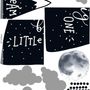 Kinder Schwarze Berge und Dunkler Mond Wandtattoo