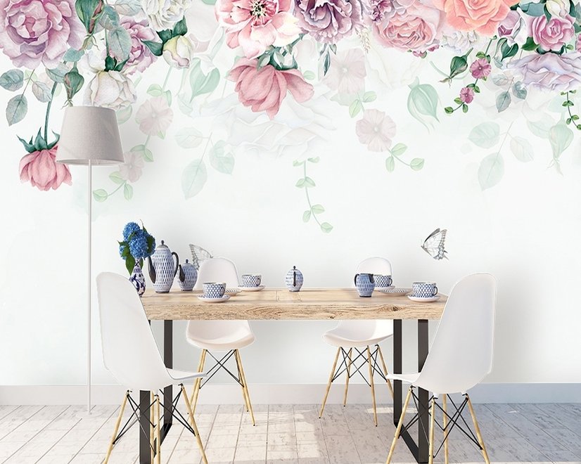 Vintage Peony Flowers Wallpaper Mural