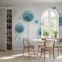 Dandelion Floral and Butterfly Wallpaper Mural