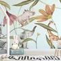 Nursery Tropical Animals with Flowers Wallpaper Mural