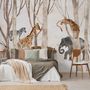 Papier peint panoramique aquarelle animaux sauvages