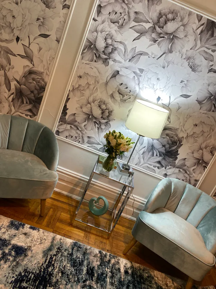 Dark Floral Charcoal Rose Flower Wallpaper Mural