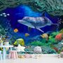 Fototapete 3D-Unterwasser-Look mit bunten Fischen