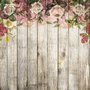 Vintage Floral with Wood Wall Wallpaper Mural