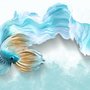 Papier peint panoramique poisson guppy abstrait