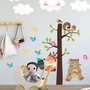 Stickers muraux renard ours arbre oiseaux mignons enfants