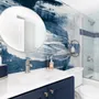 Blue and White Brush Painting Wallpaper Mural