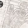 Antique Architectural Greek Column Drawing Art Wallpaper Mural