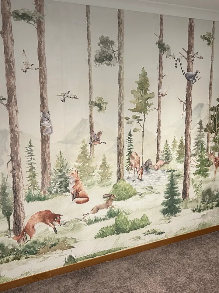 Kids Forest Animals in the Jungle Wallpaper Mural