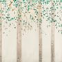 Watercolor Style Forest with Green Brown Little Leaves Wallpaper Mural