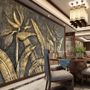 Tropical Birds of Paradise Sculpture Wallpaper Mural