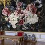Watercolor Dark Peony Floral Wallpaper Mural