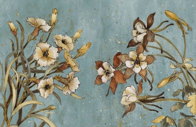 Watercolor Vintage Floral Wallpaper Mural
