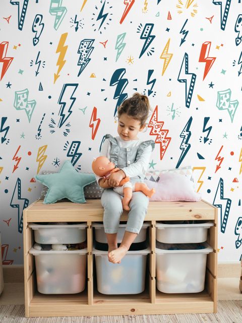 Fototapete mit Kinder-Blitzmuster