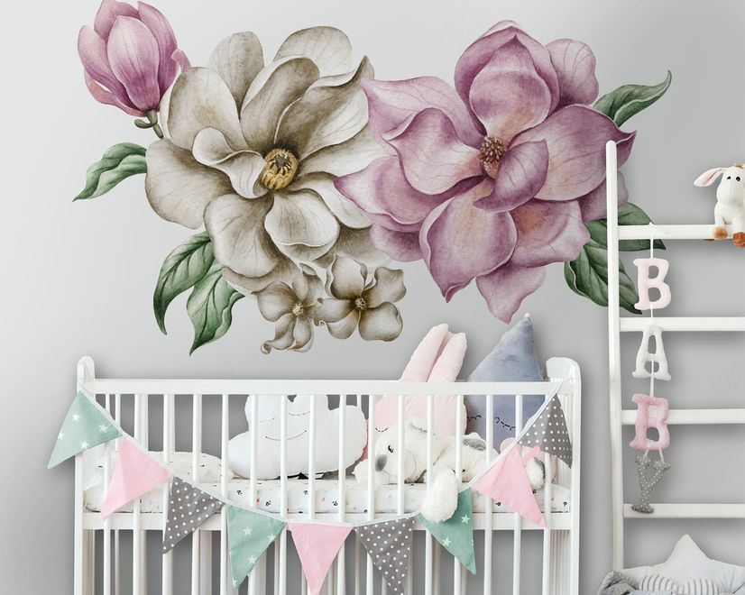 Large Garden Flowers Wall Sticker Decal