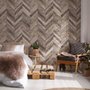Fototapete mit Chevron-Muster in natürlicher Holzoptik
