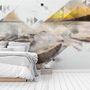 Papier peint panoramique paysage marin géométrique effet 3D