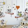 Swinging Panda Bears Wallpaper Mural