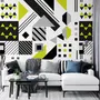 Black Yellow Geometric Shapes Wallpaper Mural