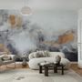 Watercolor Black Brown Smoked Paint Art Wallpaper Mural